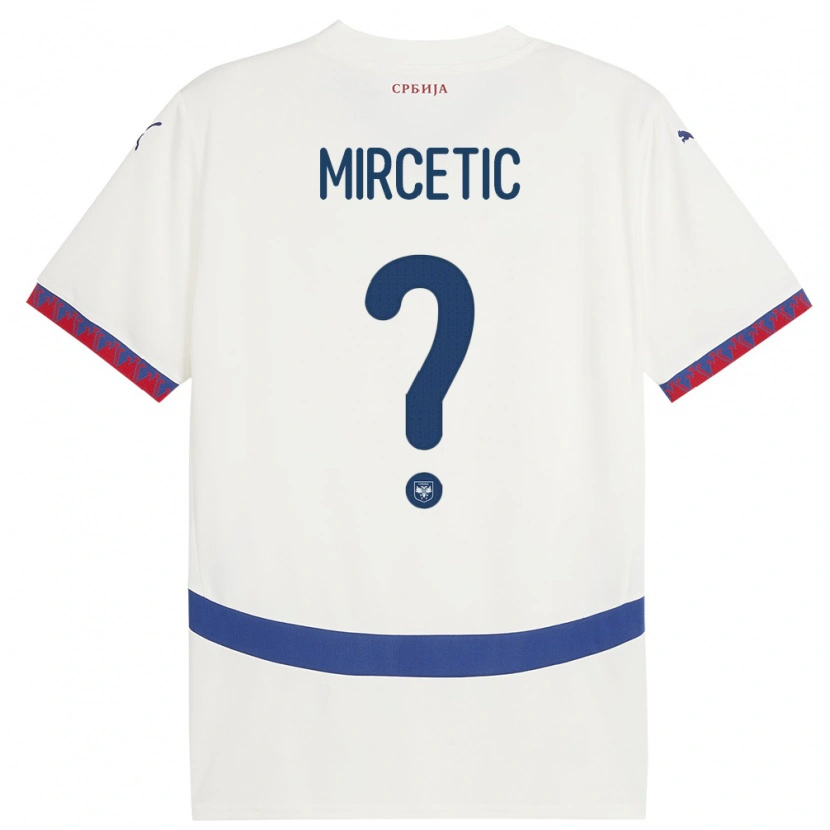 Danxen Men Serbia Bogdan Mircetic #0 White Away Jersey 24-26 T-Shirt