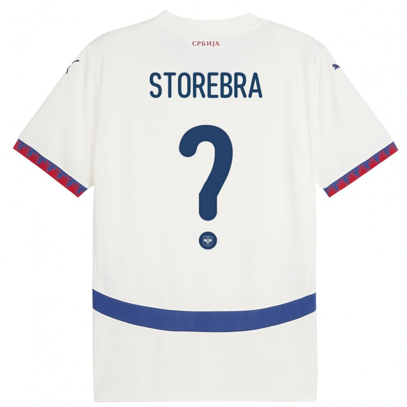 Danxen Men Serbia Sasa Storebra #0 White Away Jersey 24-26 T-Shirt