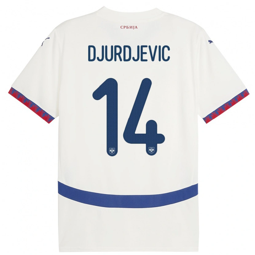 Danxen Men Serbia Vukasin Djurdjevic #14 White Away Jersey 24-26 T-Shirt