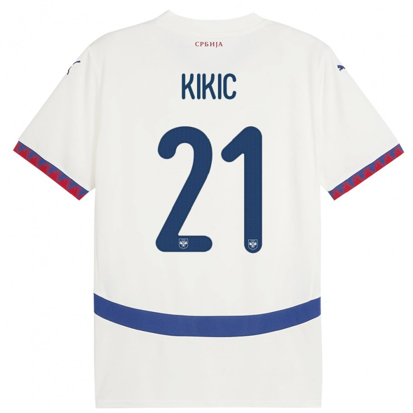 Danxen Men Serbia Uros Kikic #21 White Away Jersey 24-26 T-Shirt