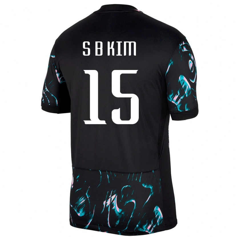 Danxen Men South Korea Bong-Soo Kim #15 Black Away Jersey 24-26 T-Shirt