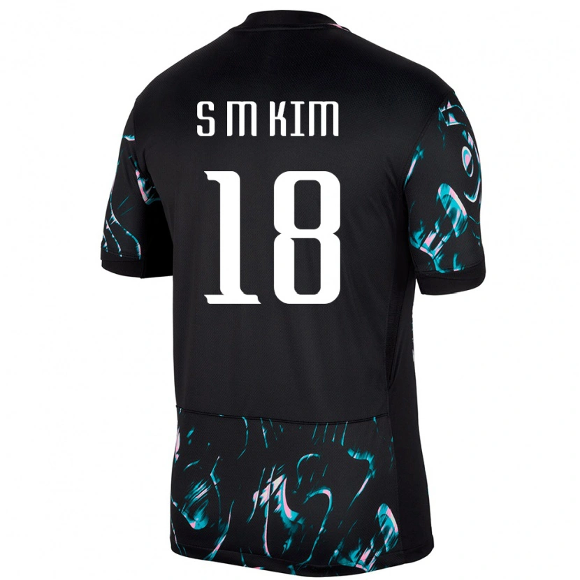 Danxen Men South Korea Min-Sung Kim #18 Black Away Jersey 24-26 T-Shirt