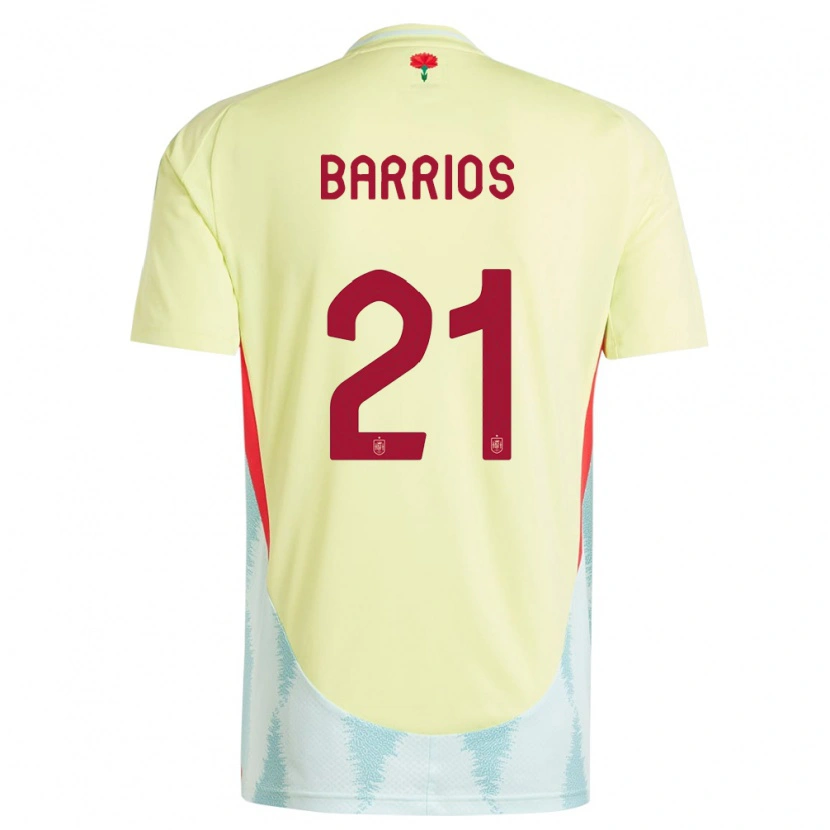 Danxen Men Spain Pablo Barrios #21 Yellow Away Jersey 24-26 T-Shirt