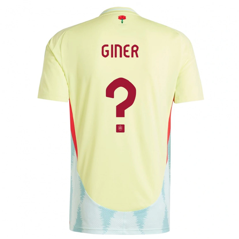 Danxen Men Spain Hugo Giner #0 Yellow Away Jersey 24-26 T-Shirt
