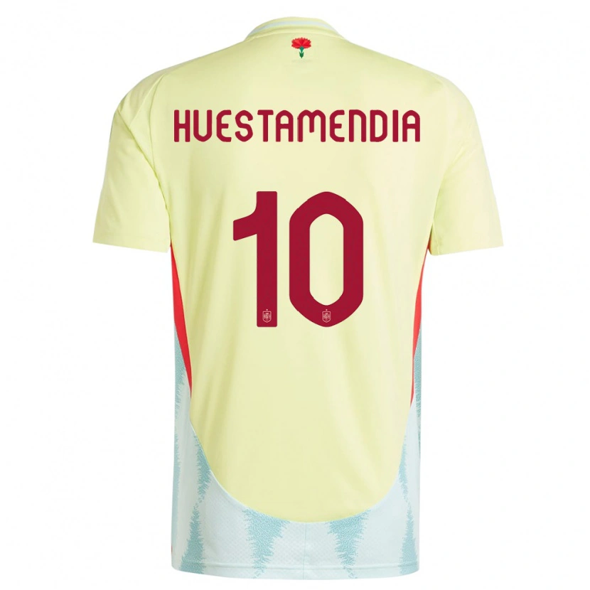 Danxen Men Spain Peio Huestamendia #10 Yellow Away Jersey 24-26 T-Shirt