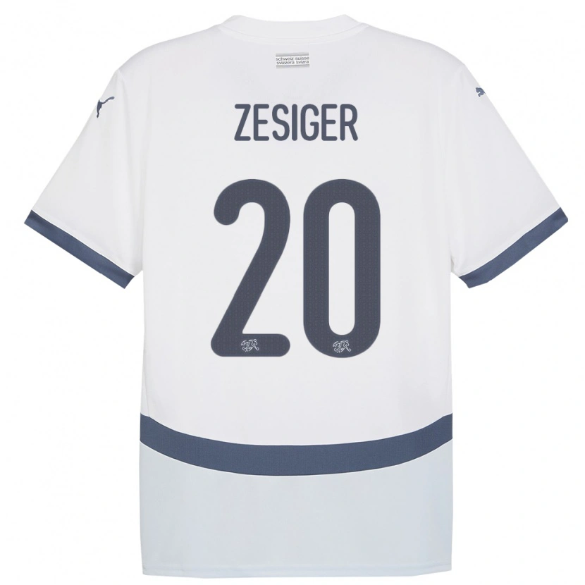 Danxen Men Switzerland Cédric Zesiger #20 White Away Jersey 24-26 T-Shirt