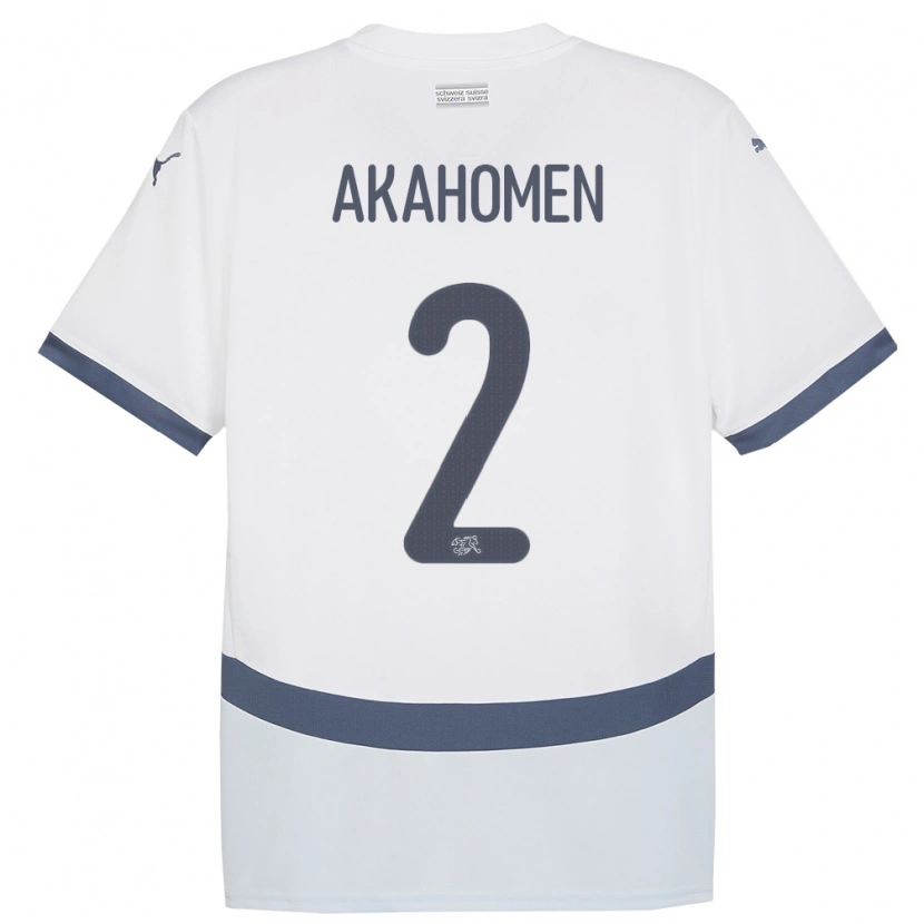 Danxen Men Switzerland Marvin Akahomen #2 White Away Jersey 24-26 T-Shirt
