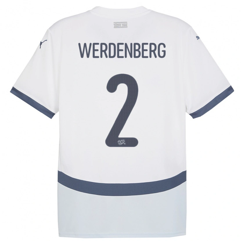 Danxen Men Switzerland Julien Werdenberg #2 White Away Jersey 24-26 T-Shirt