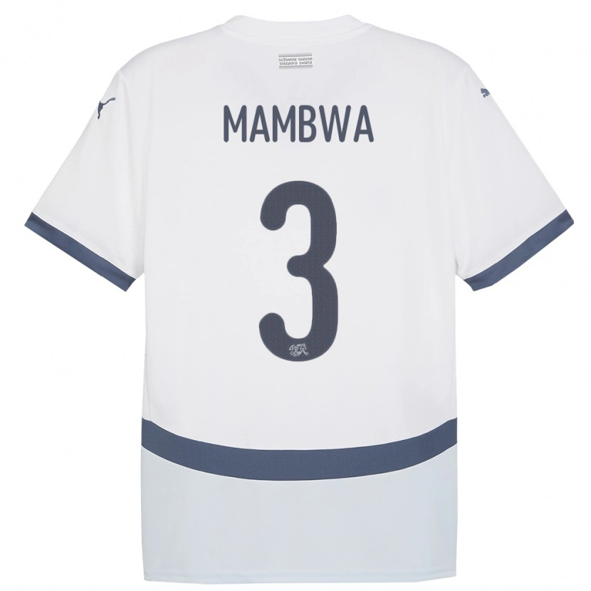 Danxen Men Switzerland Olivier Mambwa #3 White Away Jersey 24-26 T-Shirt