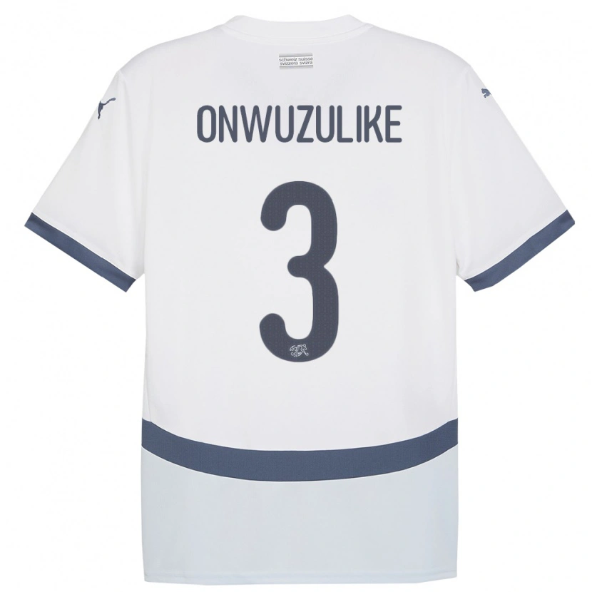 Danxen Men Switzerland Ifeanyichukwu Onwuzulike #3 White Away Jersey 24-26 T-Shirt