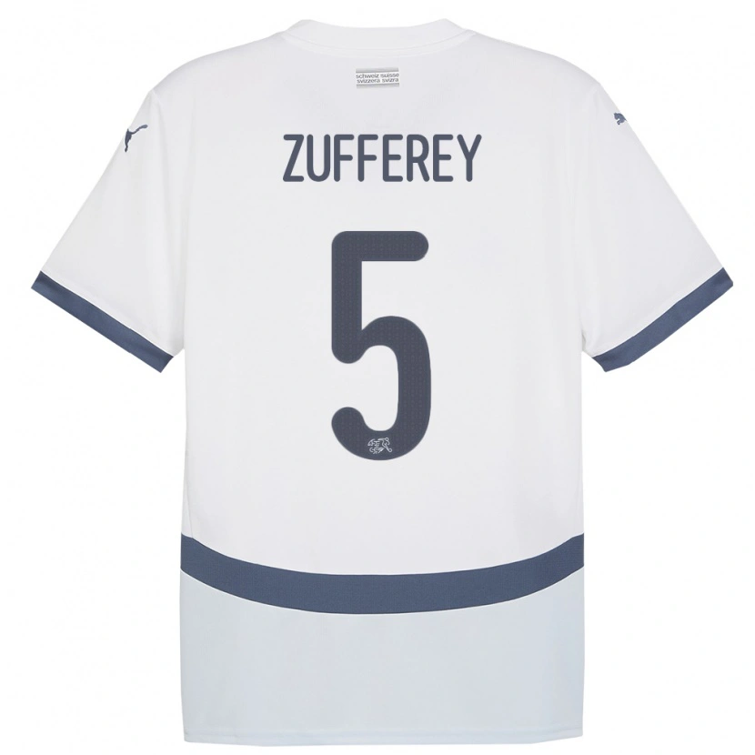 Danxen Men Switzerland Gil Zufferey #5 White Away Jersey 24-26 T-Shirt