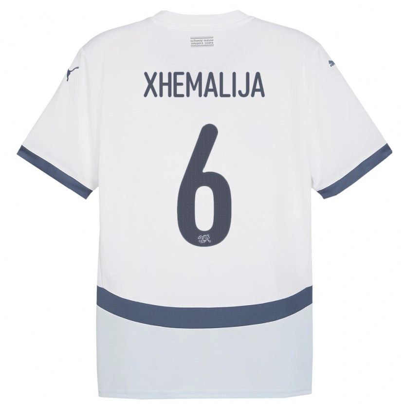 Danxen Men Switzerland Demir Xhemalija #6 White Away Jersey 24-26 T-Shirt