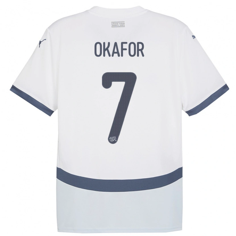 Danxen Men Switzerland Tobias Okafor #7 White Away Jersey 24-26 T-Shirt