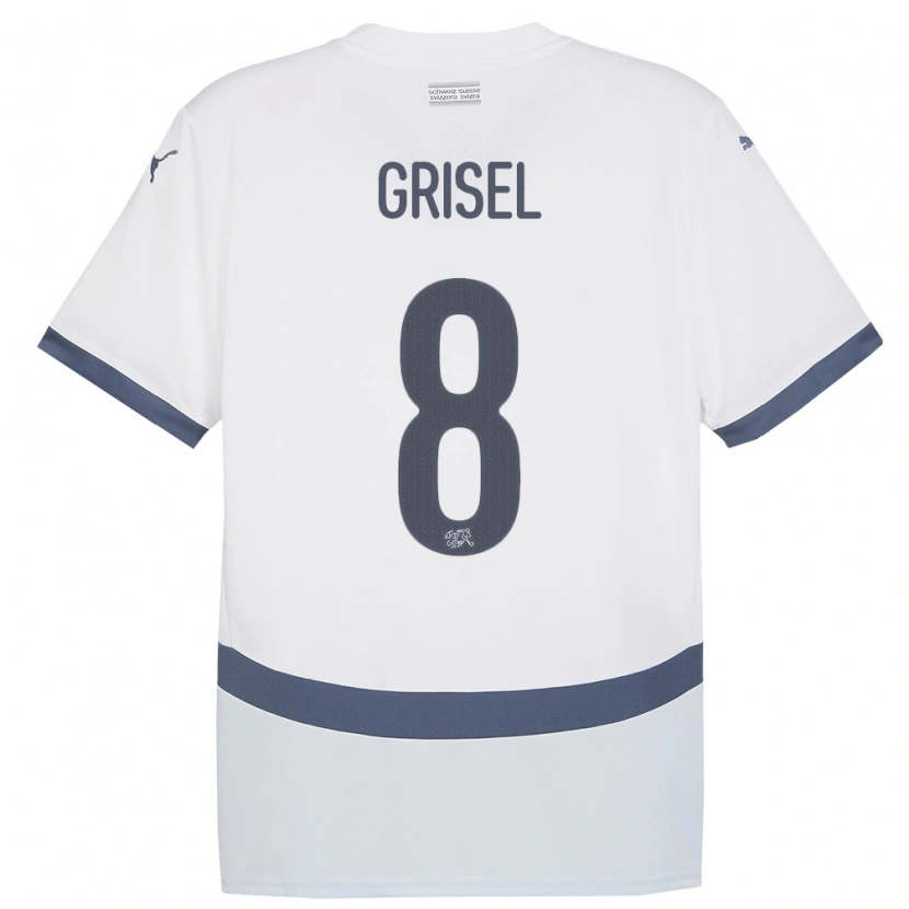 Danxen Men Switzerland Arno Grisel #8 White Away Jersey 24-26 T-Shirt