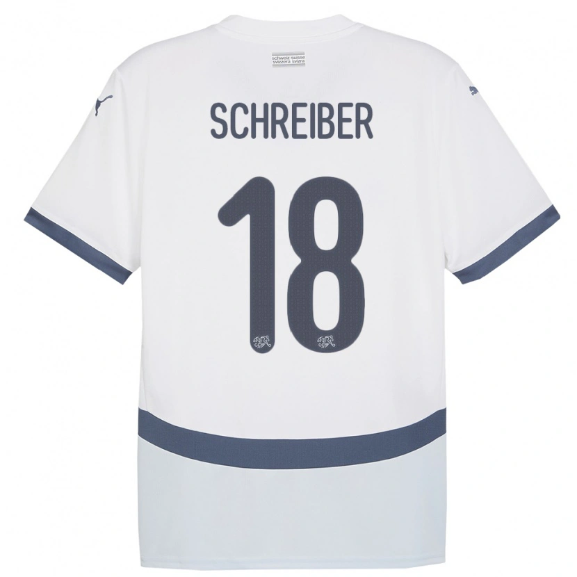 Danxen Men Switzerland Loris Schreiber #18 White Away Jersey 24-26 T-Shirt