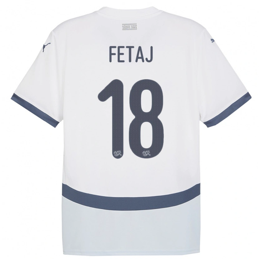 Danxen Men Switzerland Sarjon Fetaj #18 White Away Jersey 24-26 T-Shirt