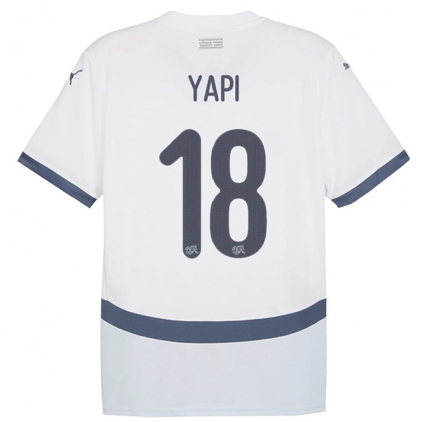 Danxen Men Switzerland Josue Yapi #18 White Away Jersey 24-26 T-Shirt