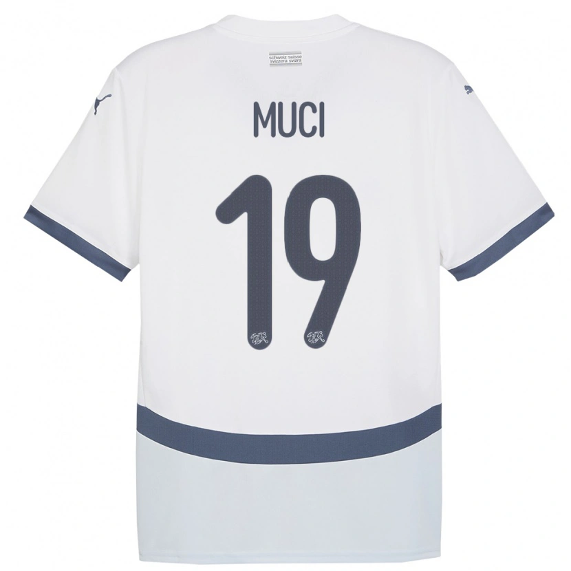 Danxen Men Switzerland Nikolas Muci #19 White Away Jersey 24-26 T-Shirt