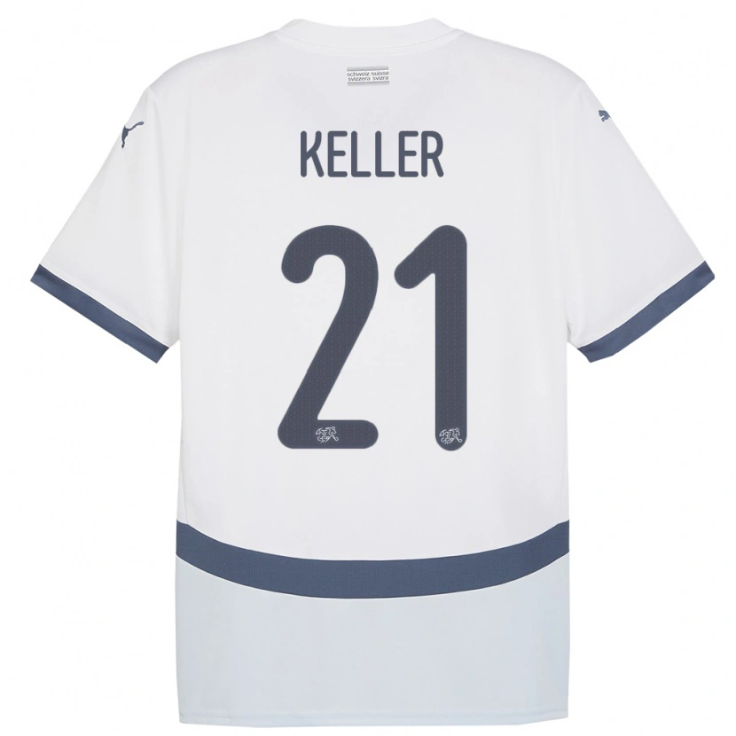 Danxen Men Switzerland Marvin Keller #21 White Away Jersey 24-26 T-Shirt