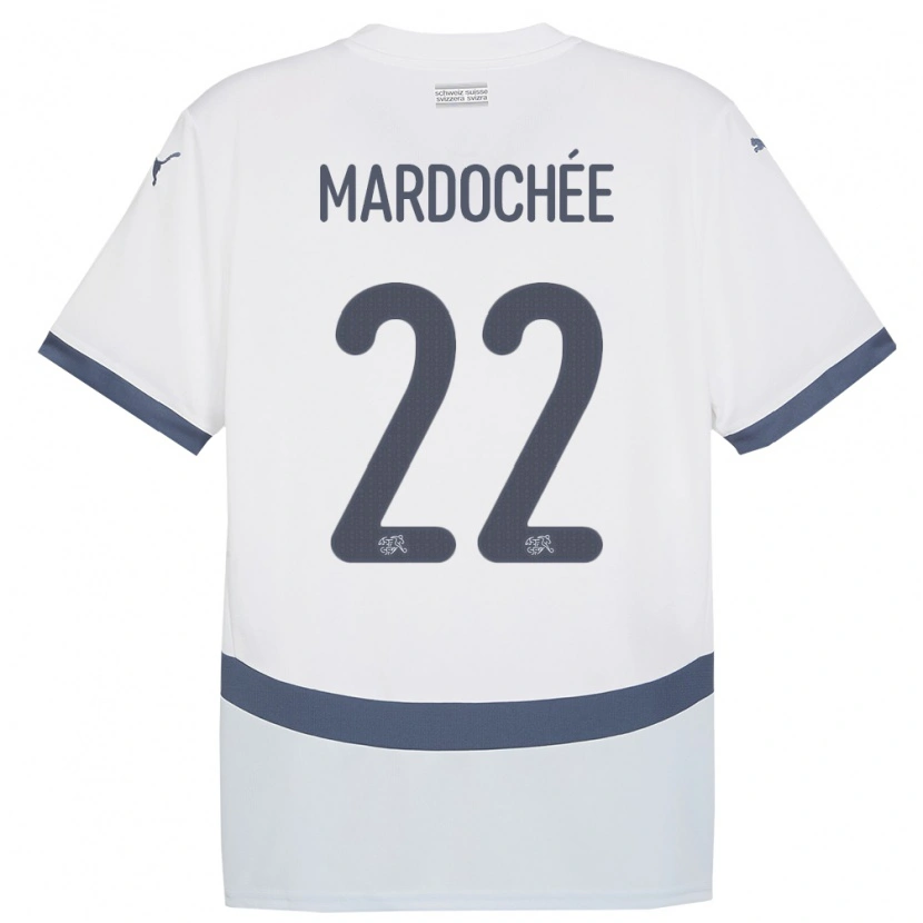 Danxen Men Switzerland Miguel Mardochée #22 White Away Jersey 24-26 T-Shirt