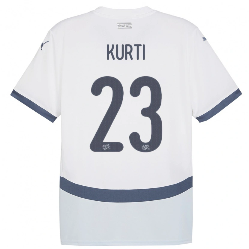 Danxen Men Switzerland Elias Kurti #23 White Away Jersey 24-26 T-Shirt