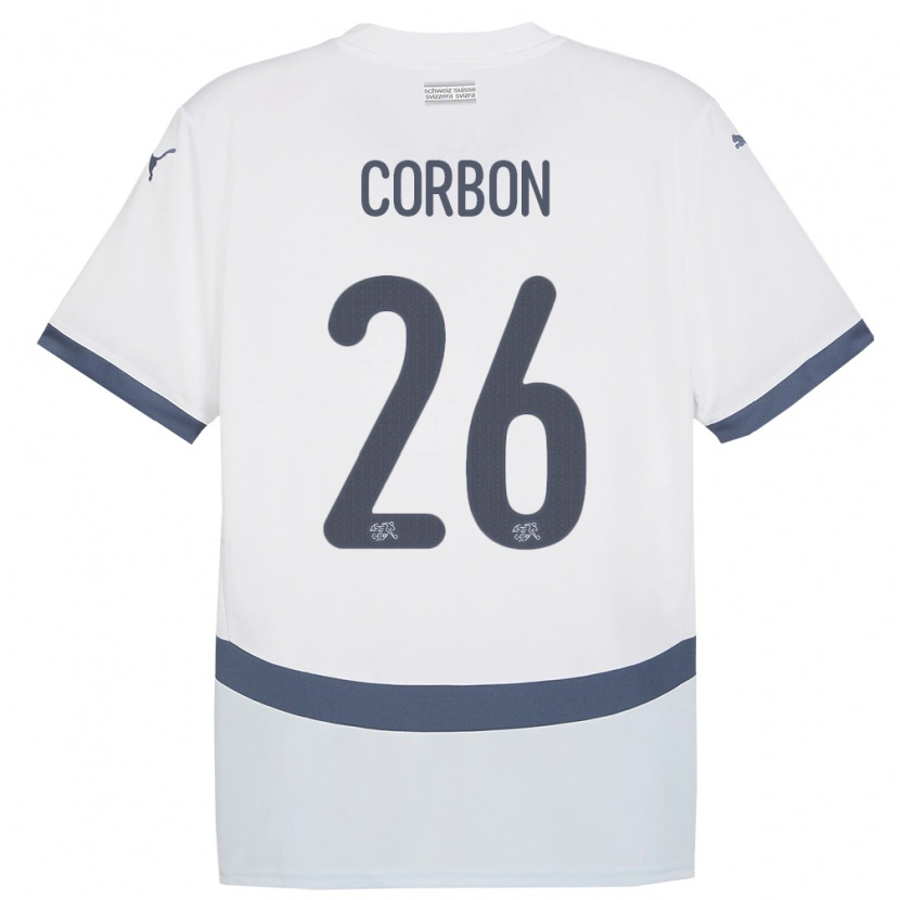Danxen Men Switzerland Max Corbon #26 White Away Jersey 24-26 T-Shirt