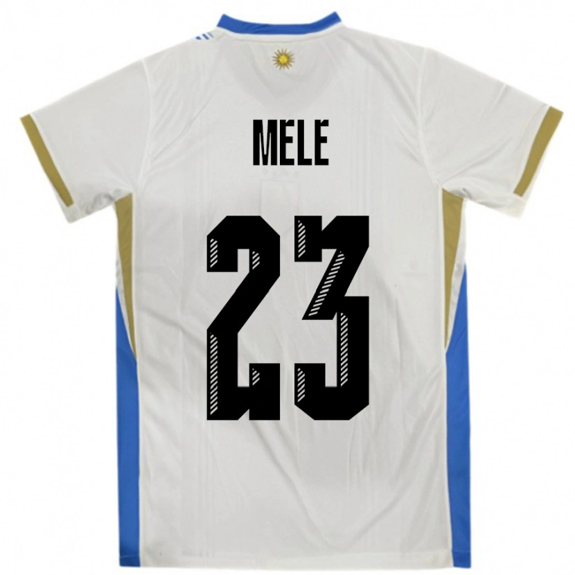 Danxen Men Uruguay Santiago Mele #23 White Blue Away Jersey 24-26 T-Shirt
