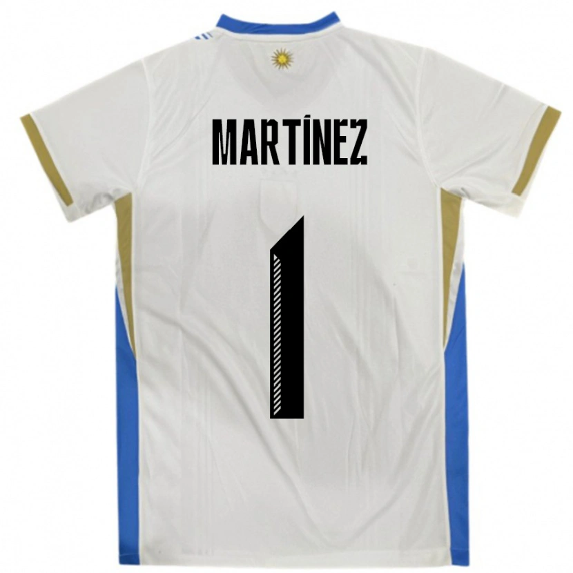 Danxen Men Uruguay Kevin Martínez #1 White Blue Away Jersey 24-26 T-Shirt