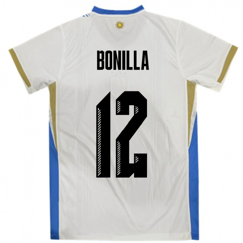 Danxen Men Uruguay Federico Bonilla #12 White Blue Away Jersey 24-26 T-Shirt