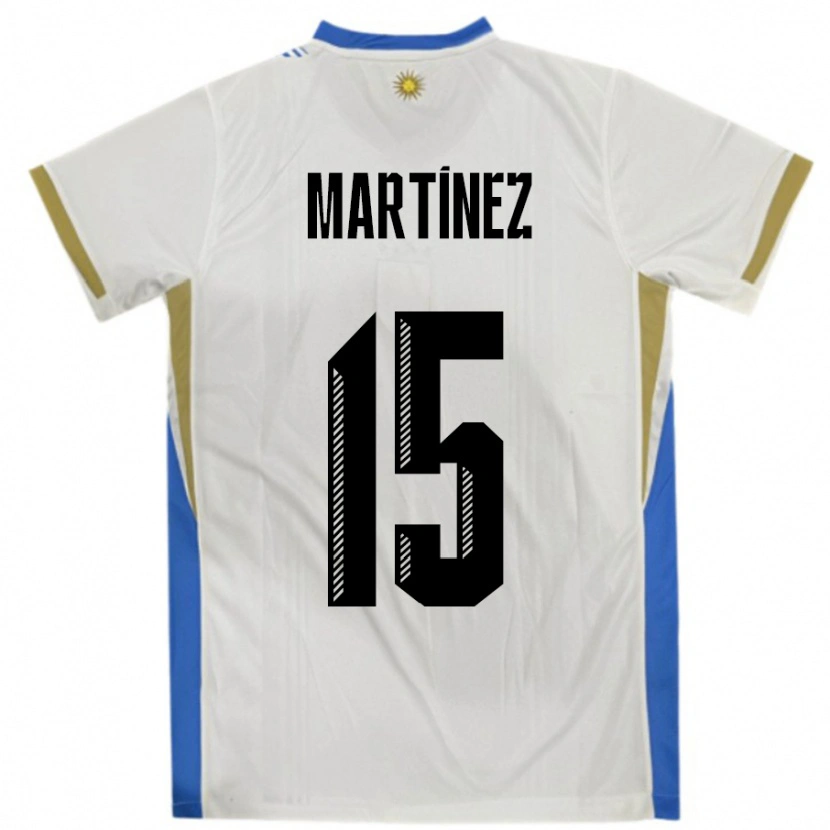 Danxen Men Uruguay Facundo Martínez #15 White Blue Away Jersey 24-26 T-Shirt