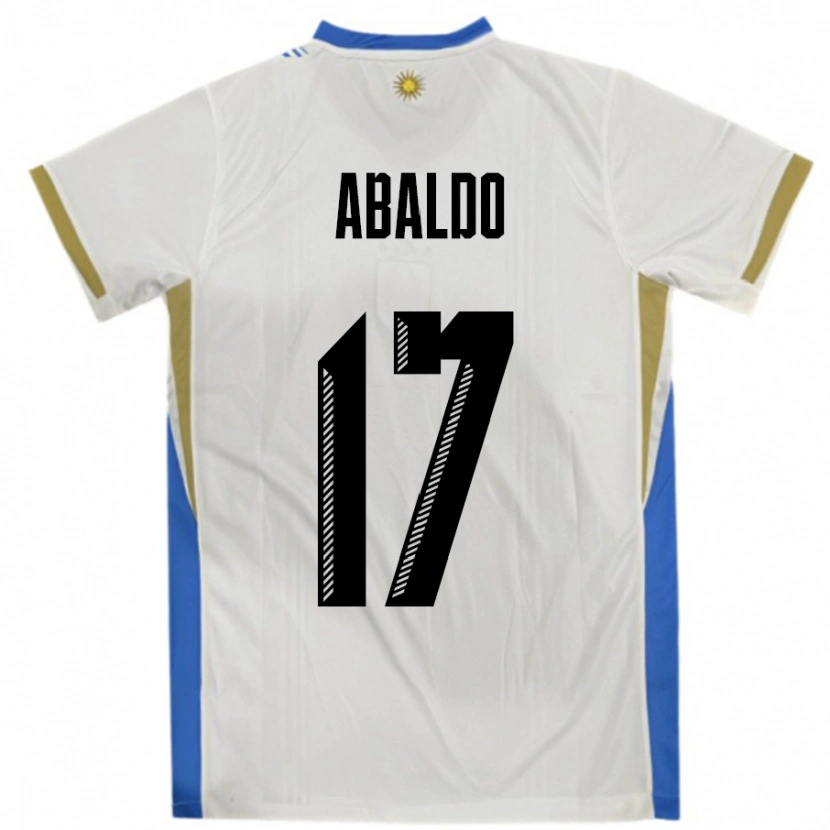 Danxen Men Uruguay Matías Abaldo #17 White Blue Away Jersey 24-26 T-Shirt