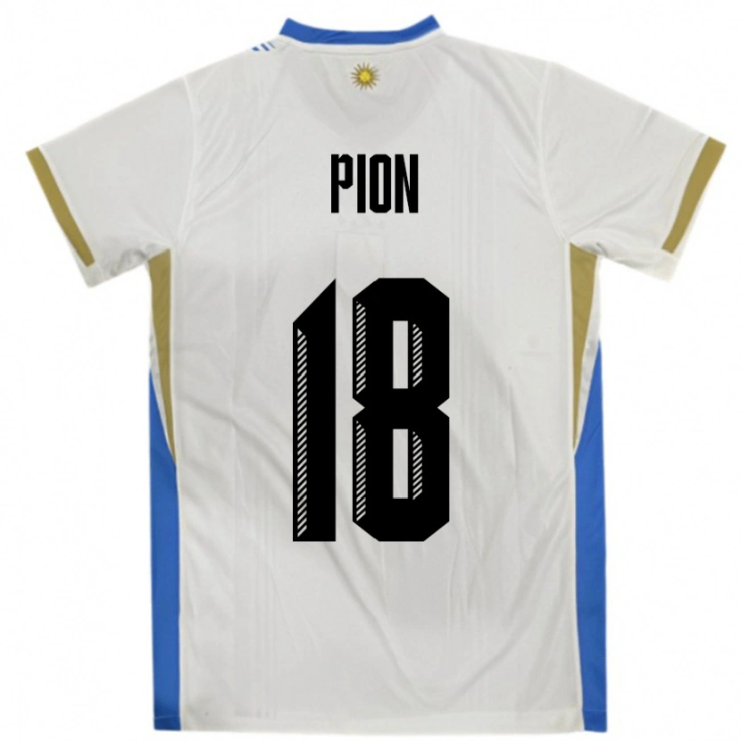 Danxen Men Uruguay Mariana Pion #18 White Blue Away Jersey 24-26 T-Shirt