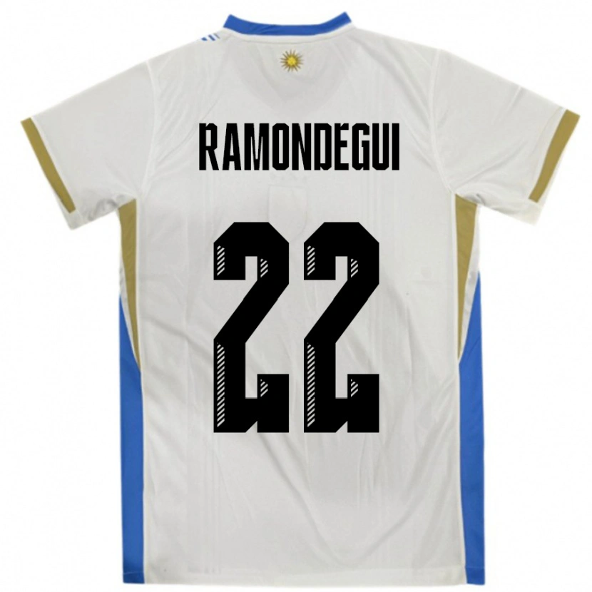 Danxen Men Uruguay Sofia Ramondegui #22 White Blue Away Jersey 24-26 T-Shirt