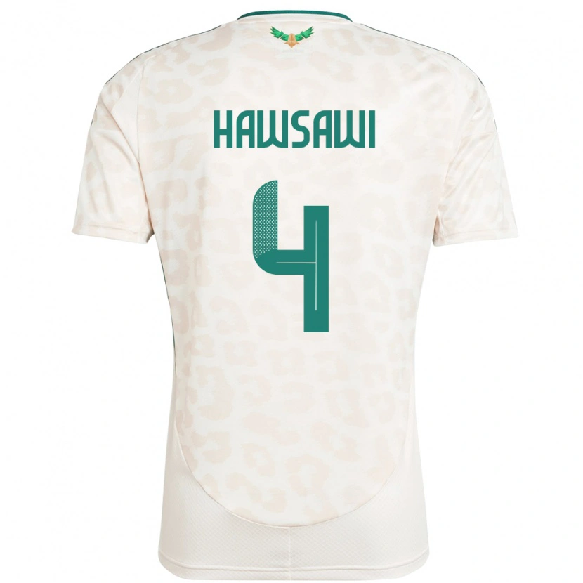Danxen Men Saudi Arabia Mohammed Hawsawi #4 White Away Jersey 24-26 T-Shirt