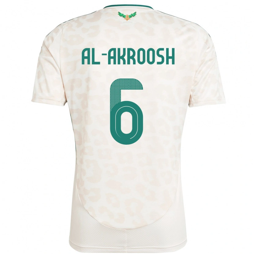 Danxen Men Saudi Arabia Hassan Al-Akroosh #6 White Away Jersey 24-26 T-Shirt