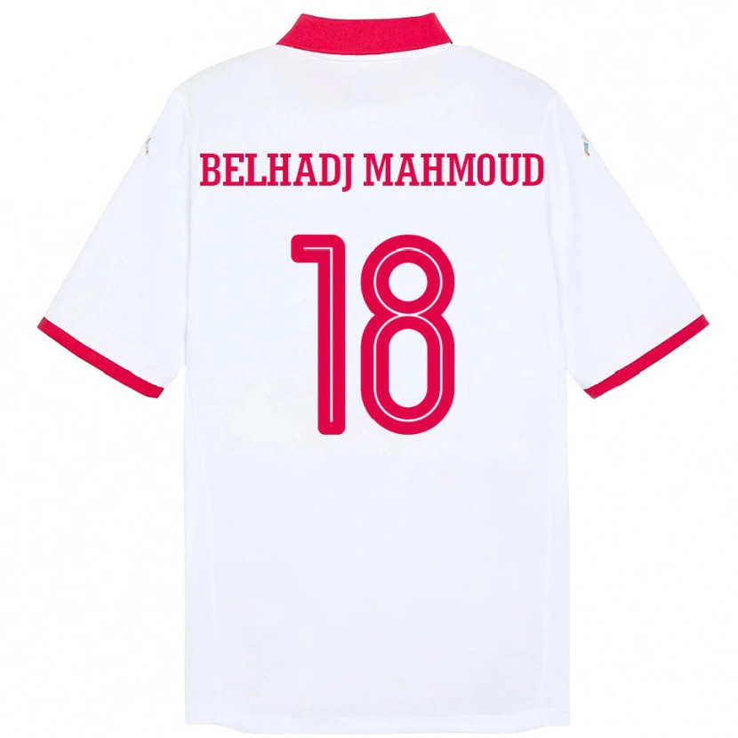 Danxen Men Tunisia Mohamed Belhadj Mahmoud #18 White Away Jersey 24-26 T-Shirt