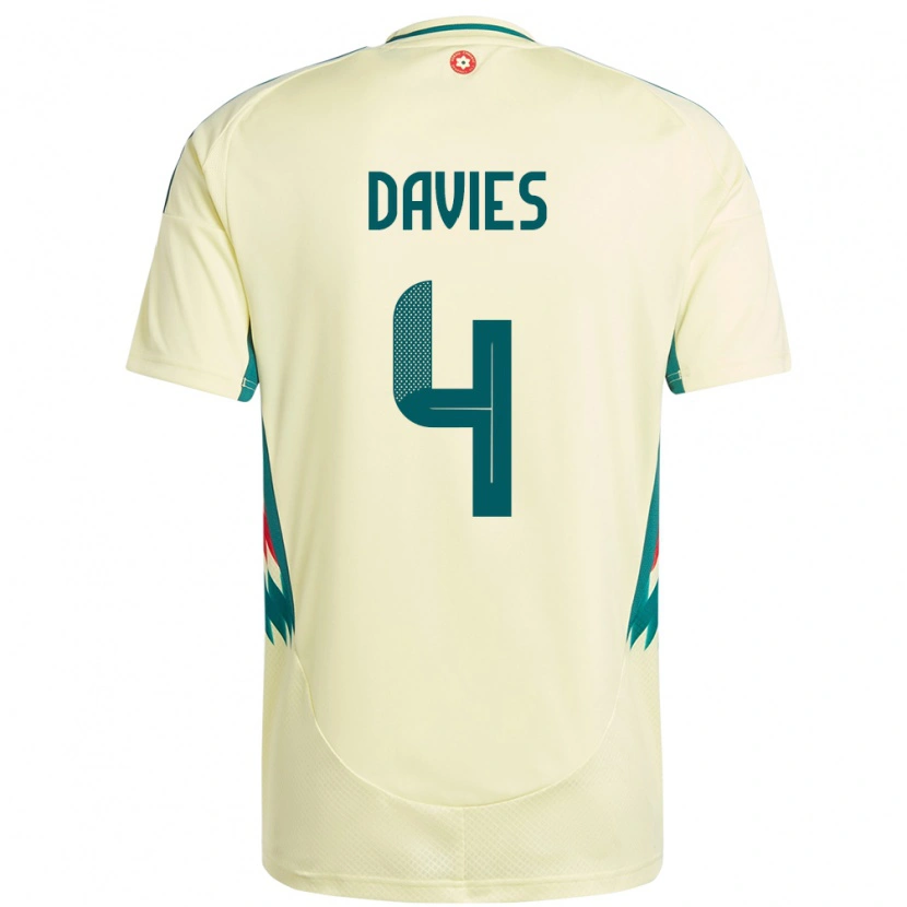 Danxen Men Wales Ben Davies #4 Beige Yellow Away Jersey 24-26 T-Shirt