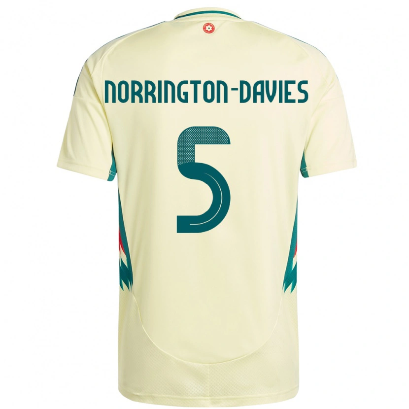 Danxen Men Wales Rhys Norrington-Davies #5 Beige Yellow Away Jersey 24-26 T-Shirt
