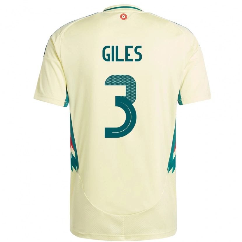 Danxen Men Wales Luey Giles #3 Beige Yellow Away Jersey 24-26 T-Shirt