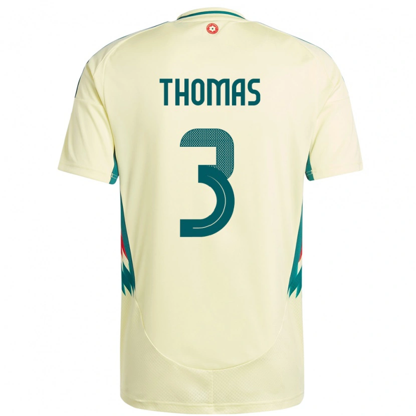 Danxen Men Wales Elis Thomas #3 Beige Yellow Away Jersey 24-26 T-Shirt