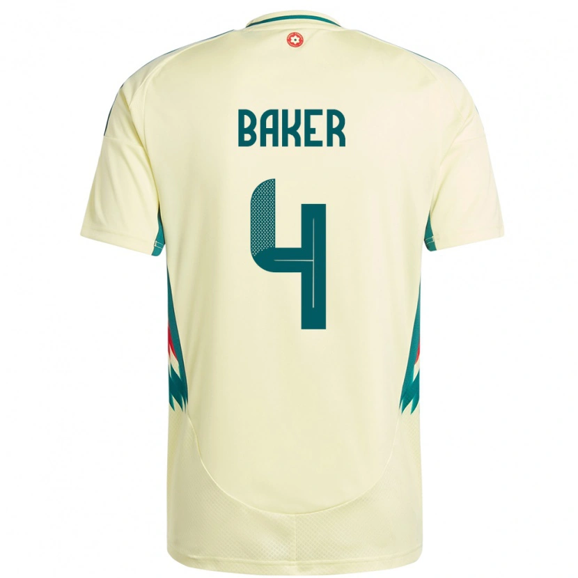 Danxen Men Wales Matthew Baker #4 Beige Yellow Away Jersey 24-26 T-Shirt