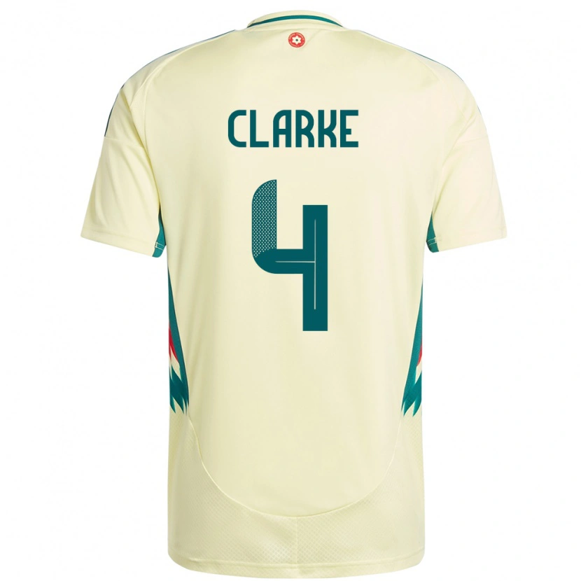Danxen Men Wales Brayden Clarke #4 Beige Yellow Away Jersey 24-26 T-Shirt