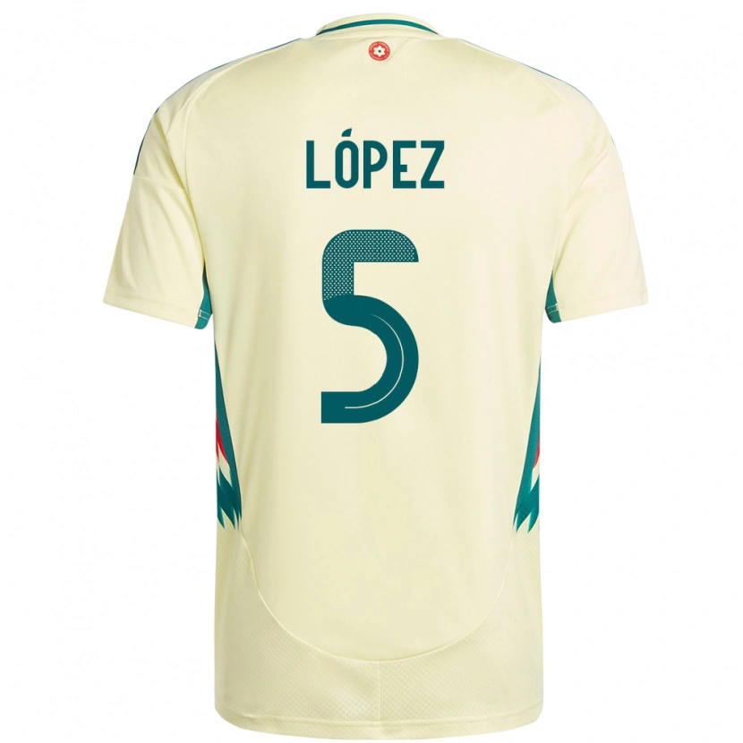 Danxen Men Wales Pablo López #5 Beige Yellow Away Jersey 24-26 T-Shirt