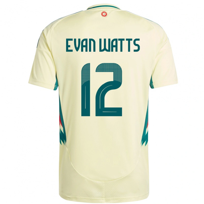 Danxen Men Wales Evan Watts #12 Beige Yellow Away Jersey 24-26 T-Shirt