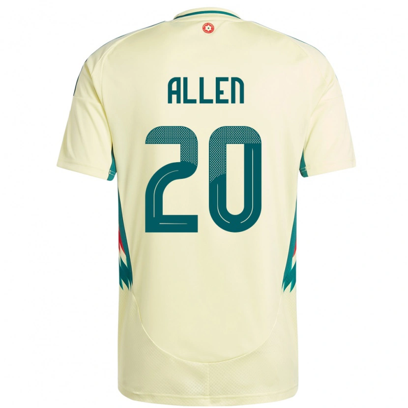 Danxen Men Wales Cruz Allen #20 Beige Yellow Away Jersey 24-26 T-Shirt