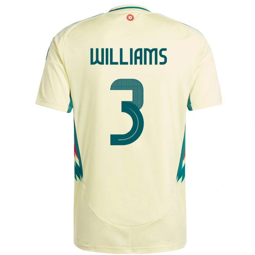 Danxen Men Wales Zac Williams #3 Beige Yellow Away Jersey 24-26 T-Shirt