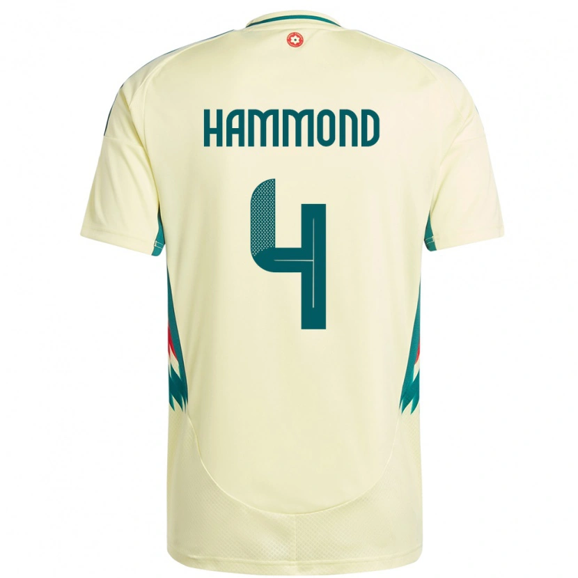 Danxen Men Wales Ben Hammond #4 Beige Yellow Away Jersey 24-26 T-Shirt