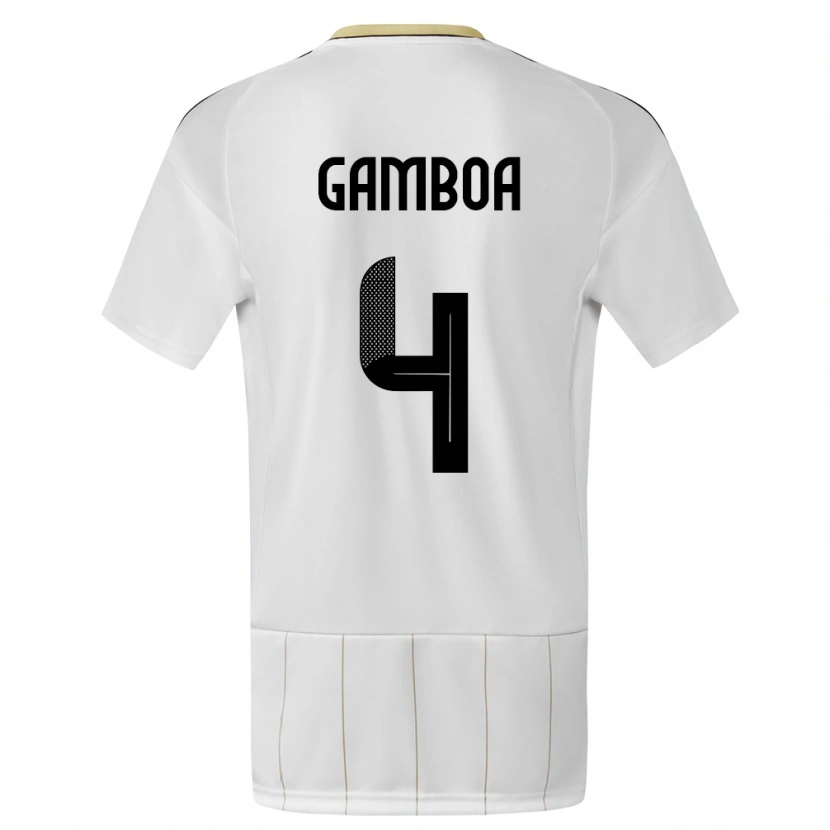 Danxen Men Costa Rica Alexis Gamboa #4 White Away Jersey 24-26 T-Shirt