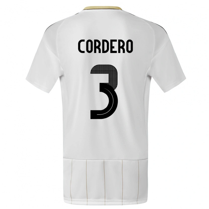 Danxen Men Costa Rica Thiago Cordero #3 White Away Jersey 24-26 T-Shirt