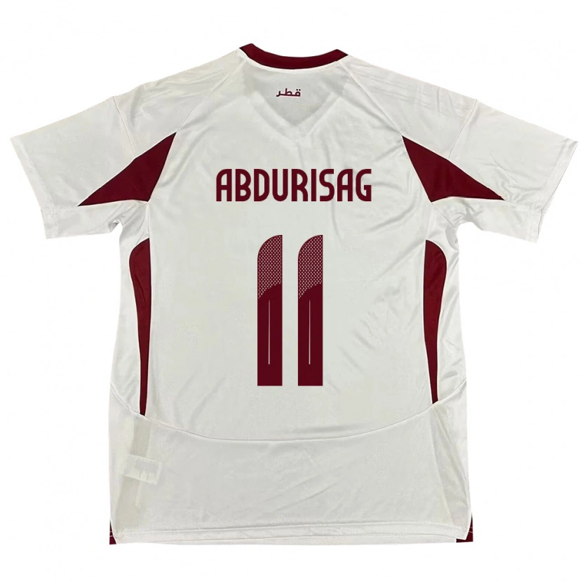 Danxen Men Qatar Yusuf Abdurisag #11 White Away Jersey 24-26 T-Shirt